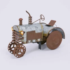 Antique Galvanized 14.2-In Metal Tractor
