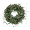 32"D Pre-Lit Snowy Mixed Pine Wreath Withpine Cones, Twig & Cedar Accents. 50 Cool White Led Lights.