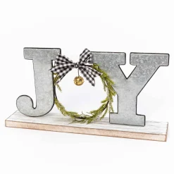 Farmhouse Joy Wood And Metal Tabletop Christmas Decor Sign