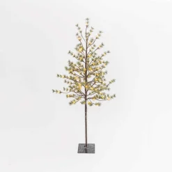 5-Foot Tall Electric Icy Pine Tree With 96 Warm White Led Lights