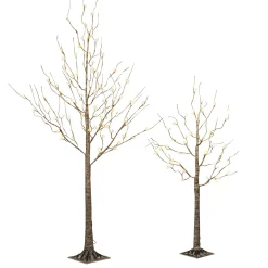 6 Foot Tall Prelit Birch Tree, Warm White Leds