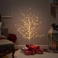 4 Foot Tall Pre Lit Tree, 150 Warm White Micro Leds