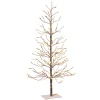 4 Foot Tall Snowy Brown Pre Lit Tree, 128 Warm White Leds