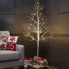 5 Foot Tall White Glowing Lighted Tree, Micro Leds