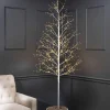 7 Foot Tall White Glowing Lighted Tree, Micro Leds