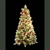 7Ft Prelit Fairfield Flocked With Pinecones Ball Ornaments &Red Berries #114-Fgf-70Cy6