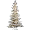 9Ft Pre-Lit Flocked Mountain Pine Christmas Tree With Dual Color 8-Function Changing Micro Led Lights