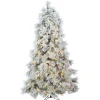 7.5Ft Pre-Lit Flocked Northern Pine Christmas Tree With Clear/Warm White Led Lights
