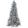 9Ft Pre-Lit Lightly Flocked Snowbell Pine Christmas Tree With Twinkling Cool White Led Lights