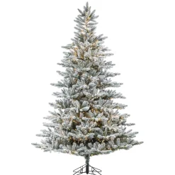 7.5Ft Pre-Lit Narrow Natural Cut Redwood Pine Christmas Tree With Warm White Micro Led Lights