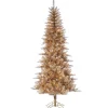 7.5Ft Pre-Lit Rose Gold Tuscany Tinsel Christmas Tree With Clear Lights