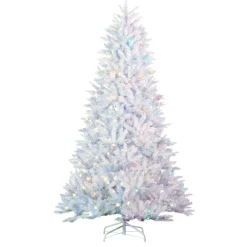 7.5Ft Pre-Lit White Parkview Pine Christmas Tree With Color Changing Led Lights