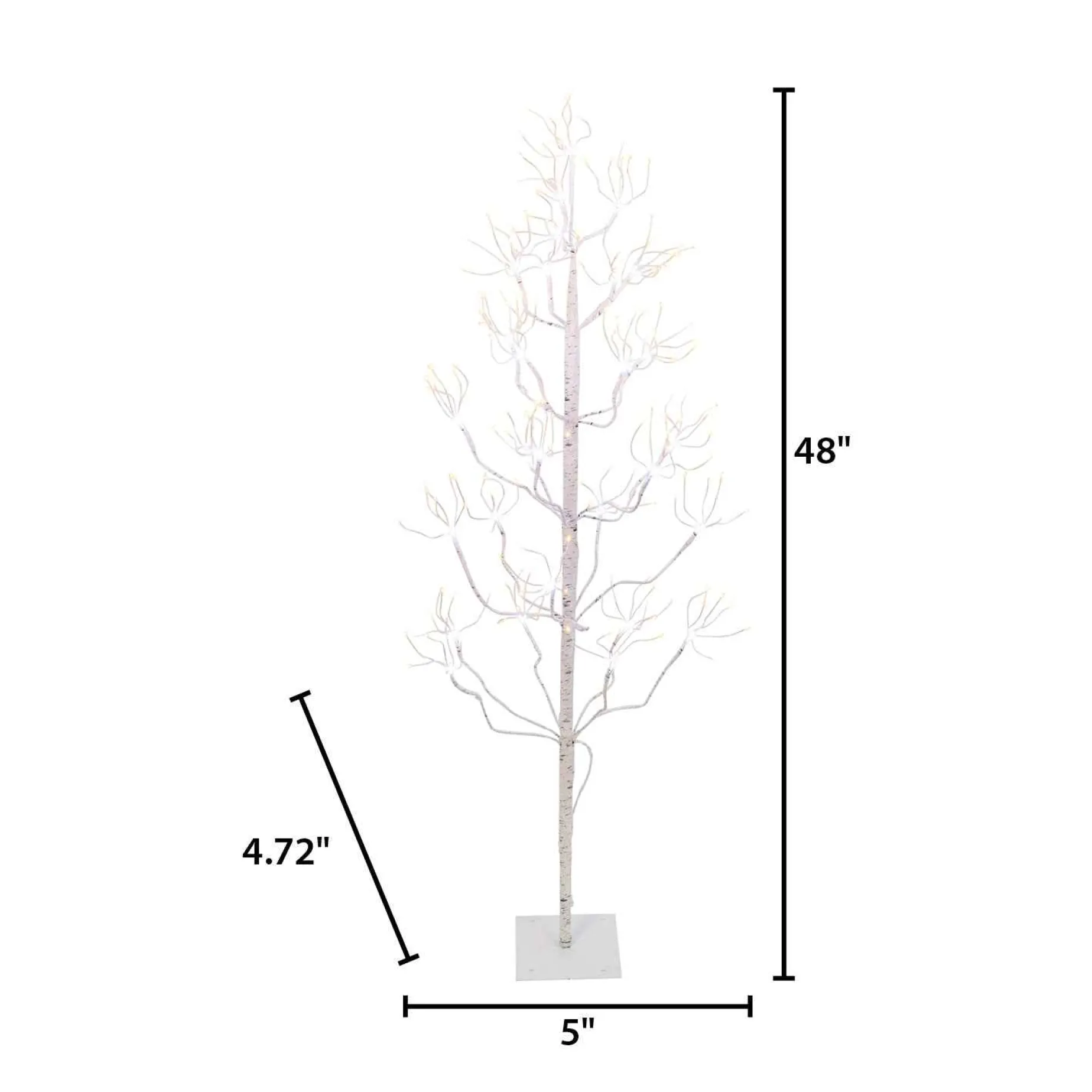 4 Ft Tall Birch Tree With 336 Leds, Multifunction Adapter