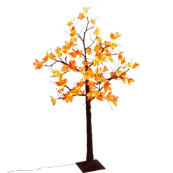 4Ft. Tall Electric Lighted Maple Leaf Tree With 48 Warm White Micro Led Lights