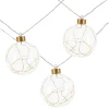 Glass Christmas Ornament Garland With Gold String Lights