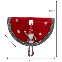 Gnome And Snowflake Christmas Tree Skirt, Battery Operated