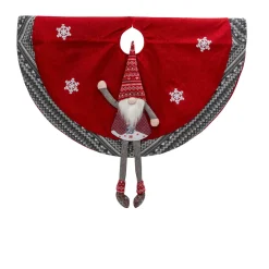 Gnome And Snowflake Christmas Tree Skirt, Battery Operated