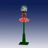 Green And Gold Snowing Outdoor Globe Street Lamp With Snowman