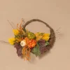 20-Inch Diameter Cornucopia Wreath With Pumplins And Berries