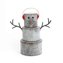 24-Inch-High Metal Snowman Figurine