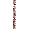 58.5-Inch Long Electric Red And Silver Lighted Ornament Strung Garland