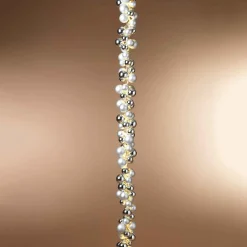 58.5-Inch Long Electric Silver Lighted Ornament Strung Garland