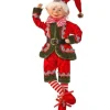 17In Fabric Dreaming Bendable Elf Ornament