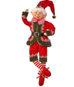 17In Fabric Dreaming Bendable Elf Ornament
