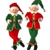 17In Fabric Red And Green Tidings Bendable Elf, Assorted Styles