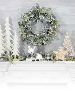 16-In H Battery- Operated Lighted Metal And Laser Cut Wood Tree