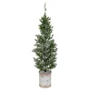 35-In H Snowy Pine Tree In Tin Pot