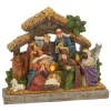 17.7-In L Battery- Operated Lighted Resin Nativity Stable With Figurines