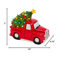 9.6-In L Battery- Operated Lighted Dolomite Holiday Truck With Tree