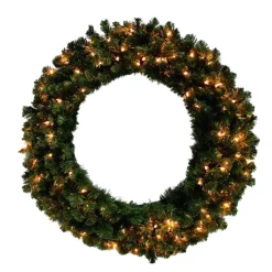 36In Prelit Kentucky Pine Green Wreath With 300 Tips & 150 Clear Lights #114-Kngg-36Wc15