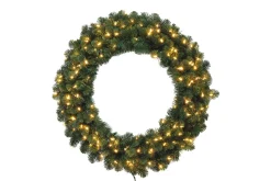36In Prelit Kentucky Pine Green Wreath With 300 Tips & 150 Clear Lights #114-Kngg-36Wc15