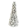 18 In Tall Silver Christmas Holiday Ornament Cone Tree Decor