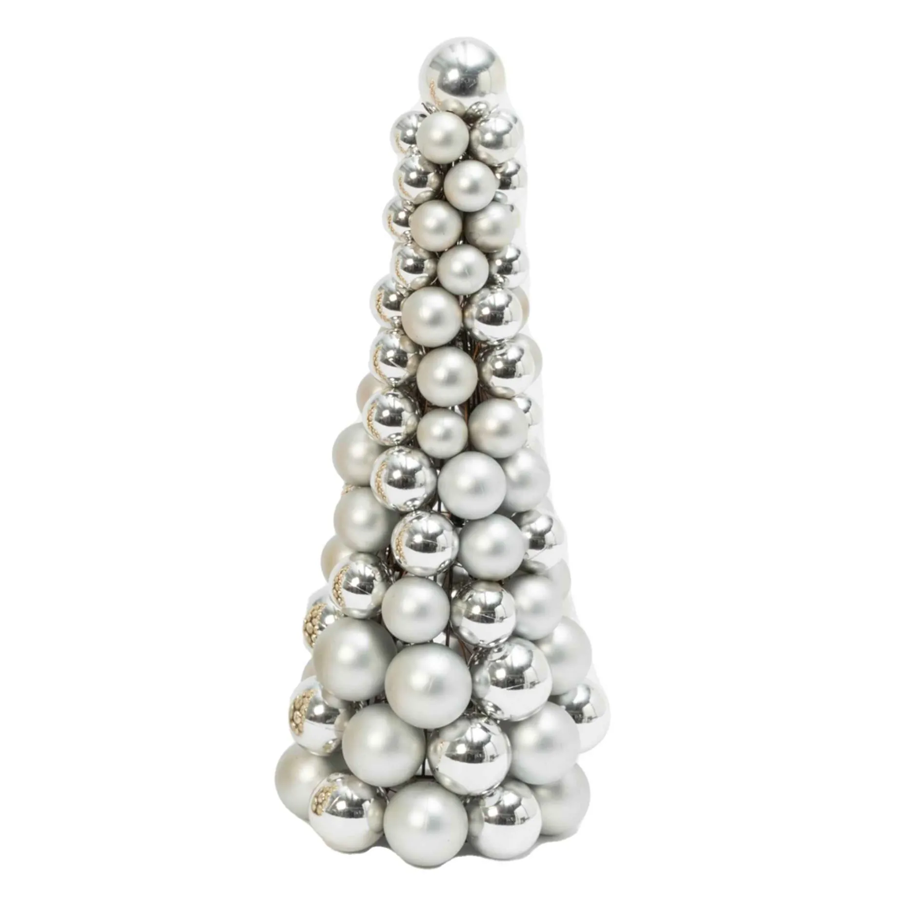 18 In Tall Silver Christmas Holiday Ornament Cone Tree Decor