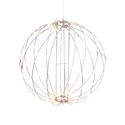 24 In Whimsical Lighted Metal Sphere, Warm White Micro Leds