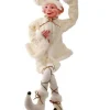 30In White Cable Knit Sweater Bendable Elf Ornament