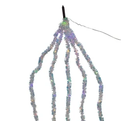 Kurt Adler 6.5-Foot Multi-Color Silver Iridescent Tinsel Cascade Light Set