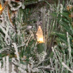 Kurt Adler 9-Foot Pre-Lit Clear Incandescent Flocked Garland