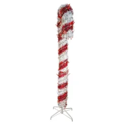 Kurt Adler 5-Foot Pre-Lit Red And White Led Tinsel Candy Cane