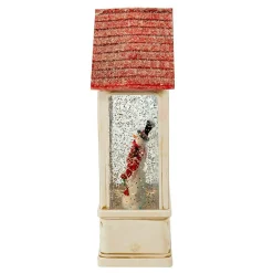 Kurt Adler 9.2-Inch Battery-Operated Lighted Snowman House Water Lantern