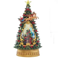 Kurt Adler 13.4-Inch Battery-Operated Musical Water Santa Tree