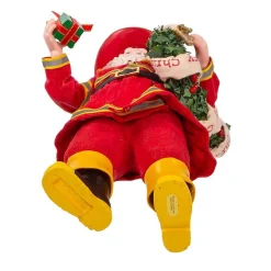 Kurt Adler 11-Inch Fabriche Fireman Santa With Wreath And Hose