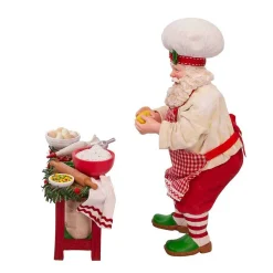 Kurt Adler 10.5-Inch Fabriche 2-Piece Baking Santa Set