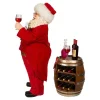 Kurt Adler 10.5-Inch Fabriche Wine Tasting Santa, 2 Piece Set