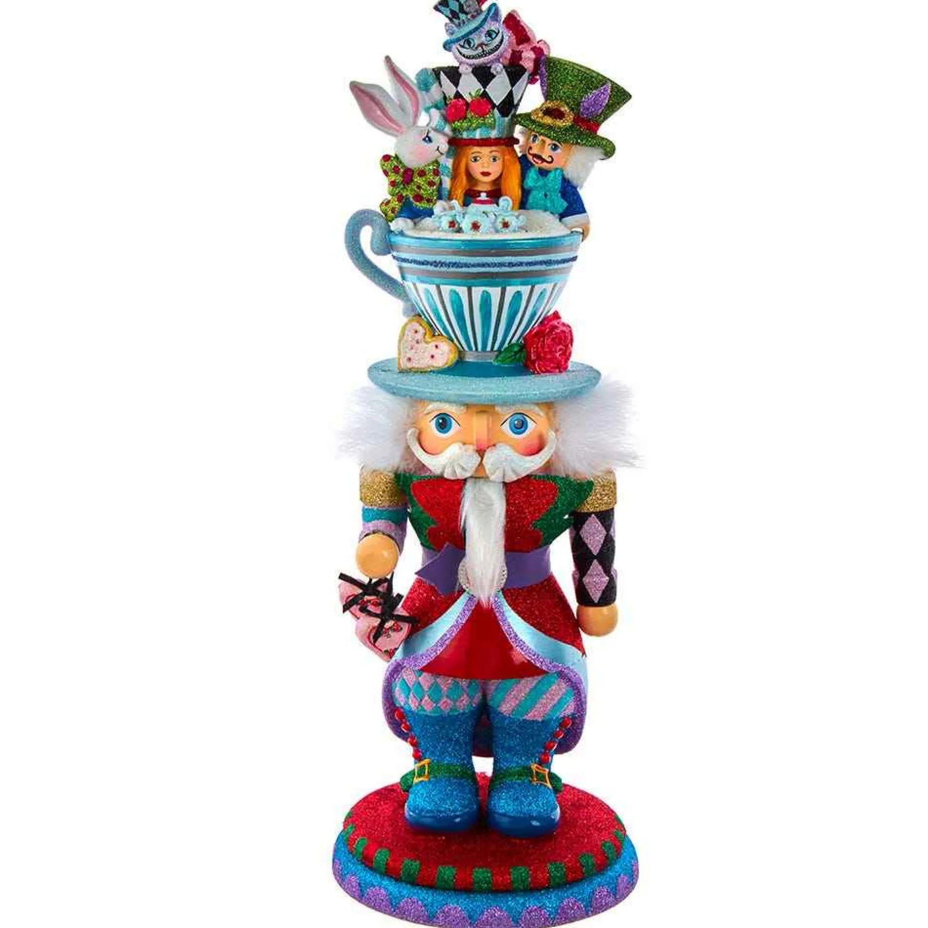 Kurt Adler 18-Inch Hollywood Alice Teacup Hat Nutcracker