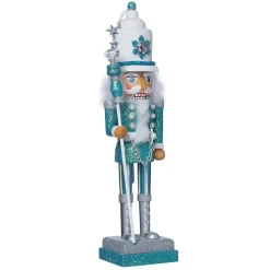 Kurt Adler 17-Inch Hollywood Turquoise/White Nutcracker