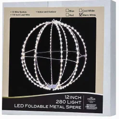 Kurt Adler 12-Inch Warm White Led Foldable Metal Sphere